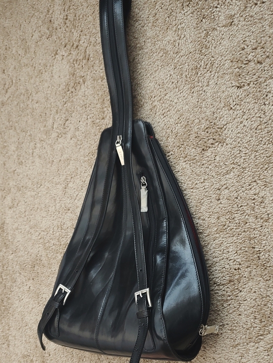 HOBO Other - New Black Leather Sling Backpack - Sleek Men Or Women Crossbody Bag
